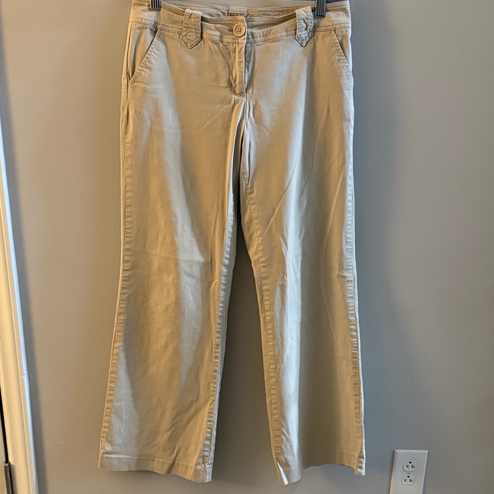 New York & Company Manhattan Chino Beige Wide Leg Pants